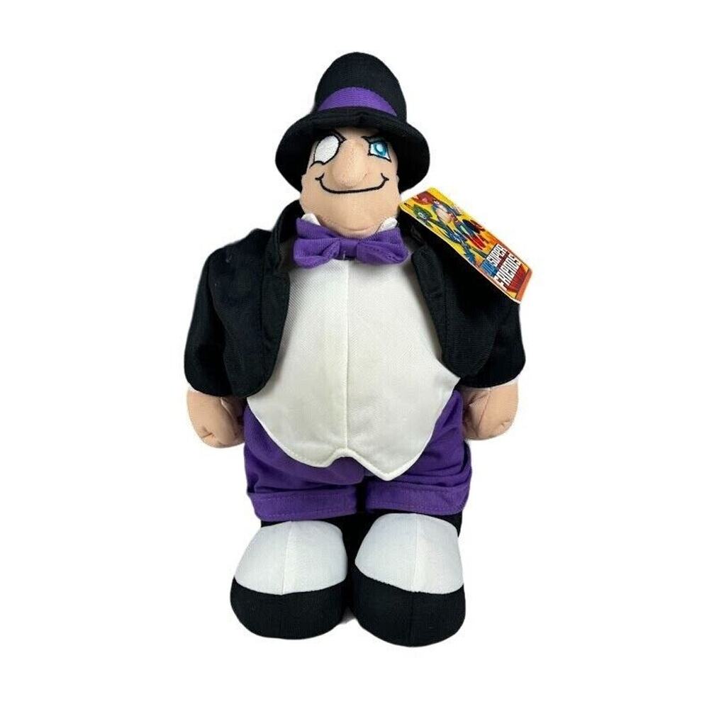 The Penguin DC Super Friends Plush Toy 2009 Sugar Loaf 14" Tall Black & Purple